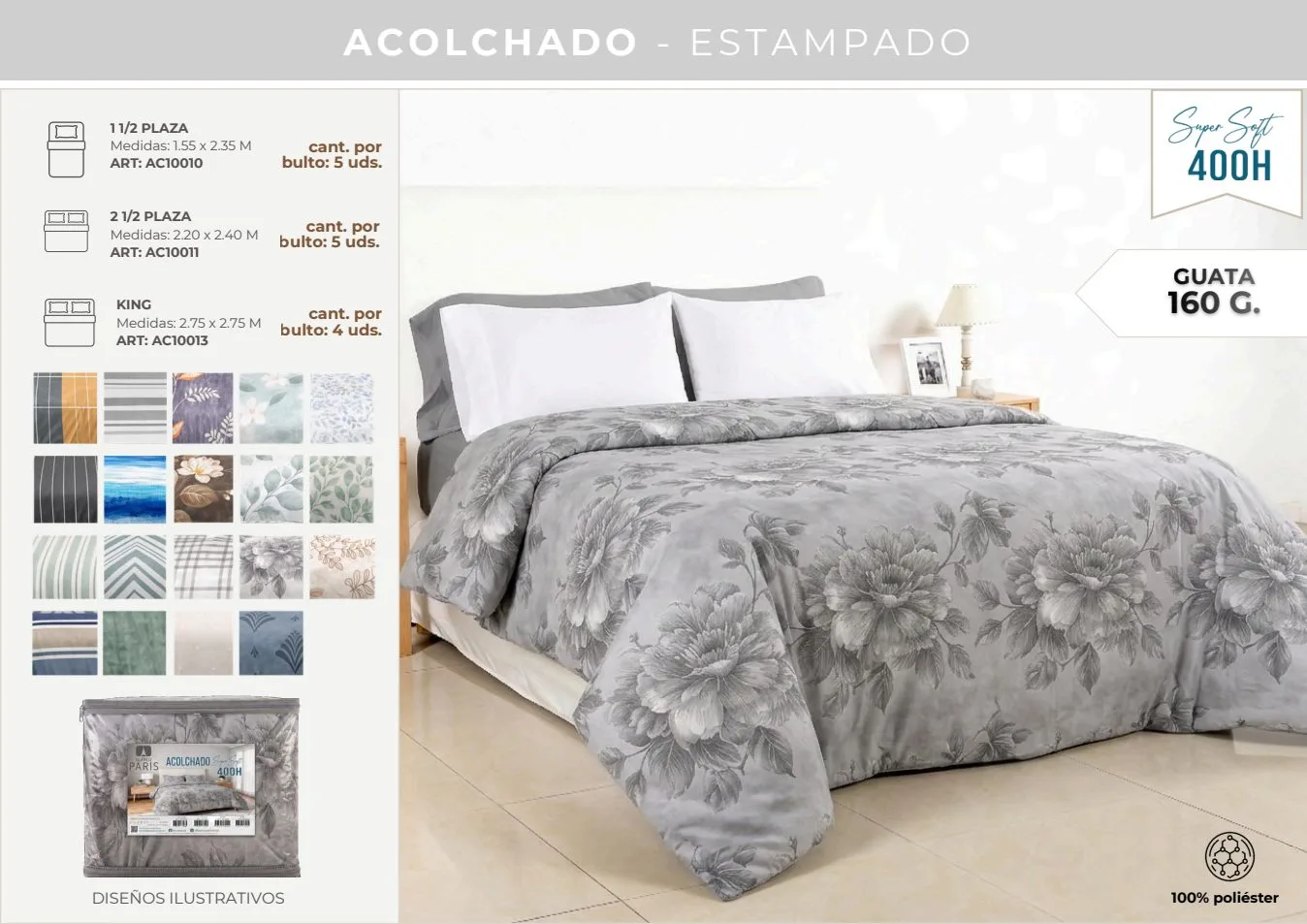 ACOLCHADO SUPER SOFT 400H ESTAMPADO 2 1/2