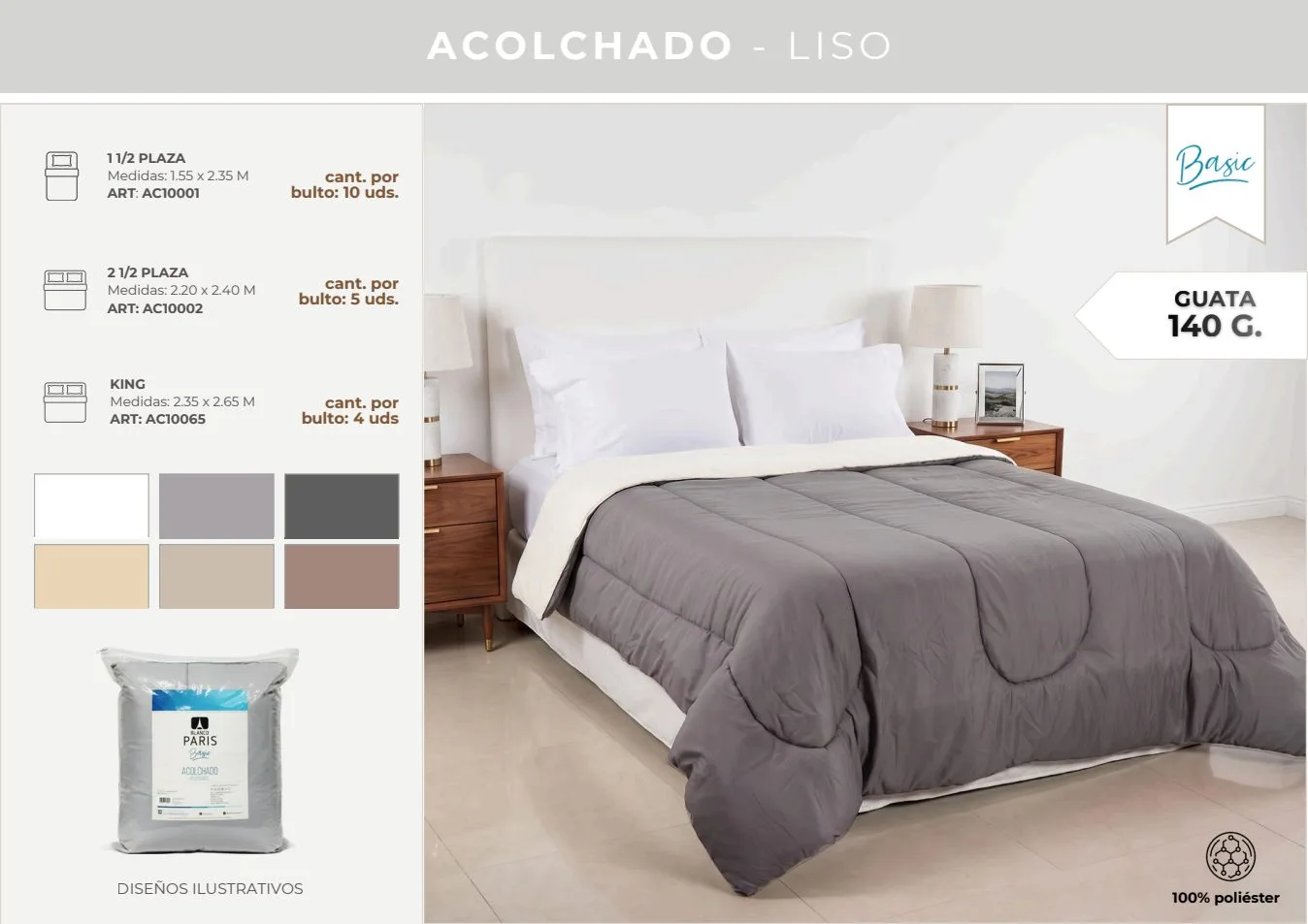 ACOLCHADO BASIC LISO KING