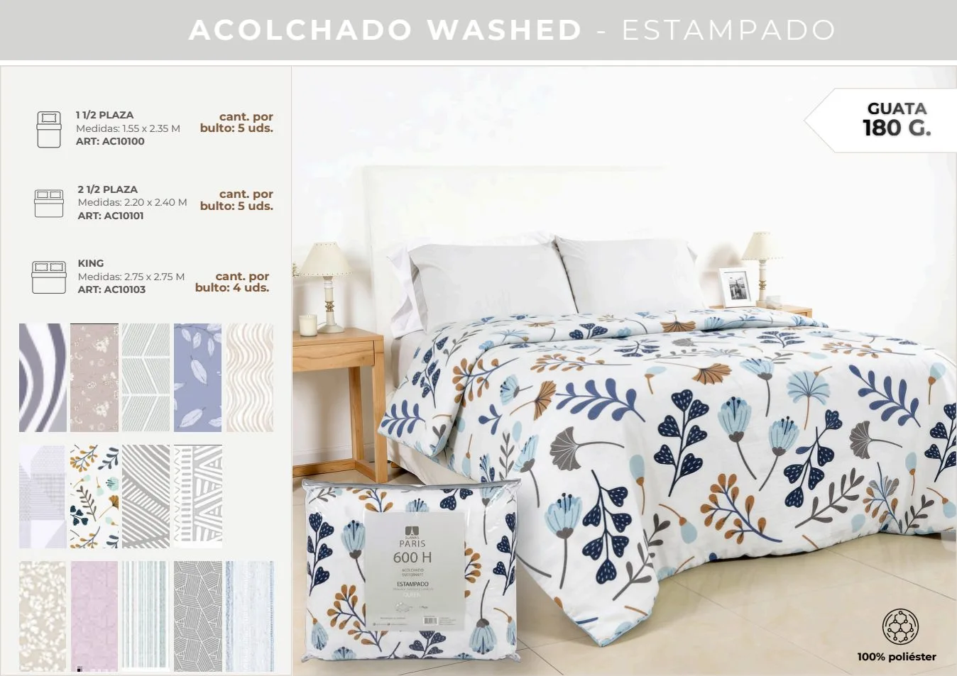 ACOLCHADO SATEN WASHED 600 H EST  2 1/2
