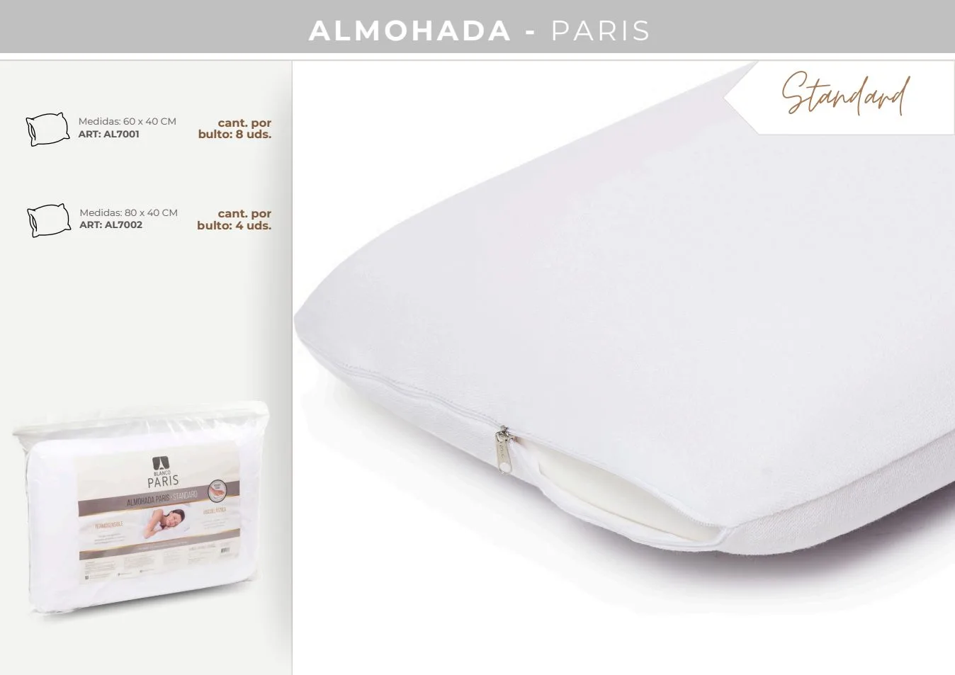 ALMOHADA PARIS STANDARD KING