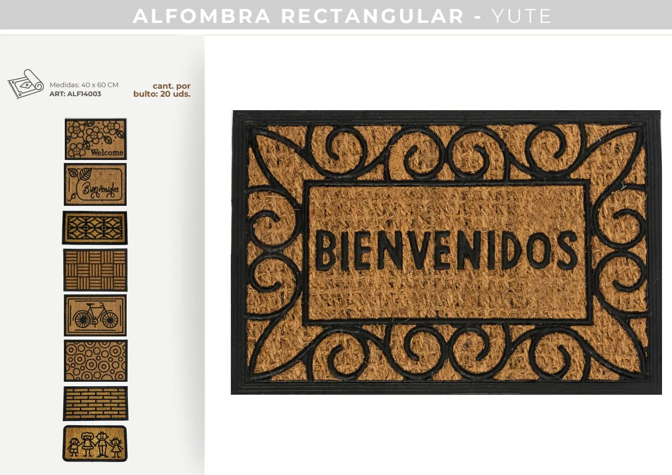 ALFOMBRA YUTE RECTANGULAR / SEMICIRCULAR