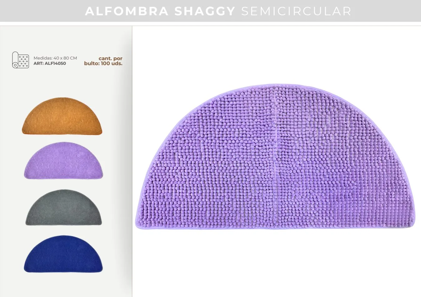 ALFOMBRA SHAGGY SEMICIRCULAR