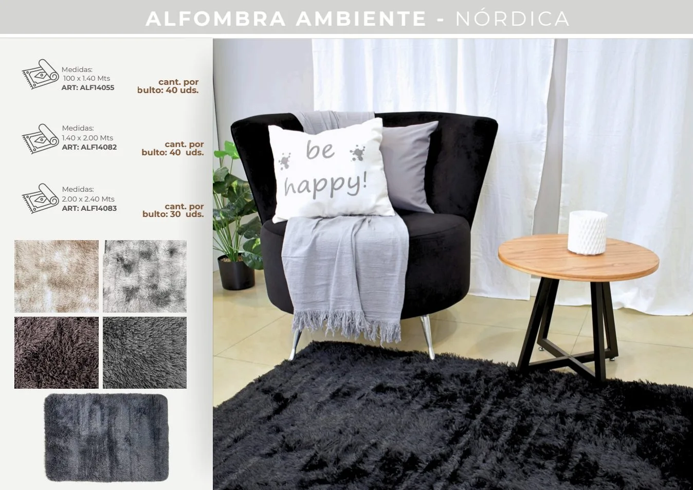ALFOMBRA NORDICA 1.40 X 2.00 MTS (IMP-BP)