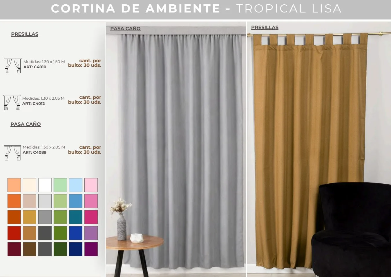 CORTINA AMBIENTE TROPICAL 2.05M