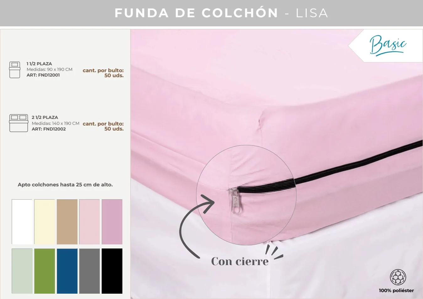 FUNDA COLCHON LISA 2 1/2 140X25X190