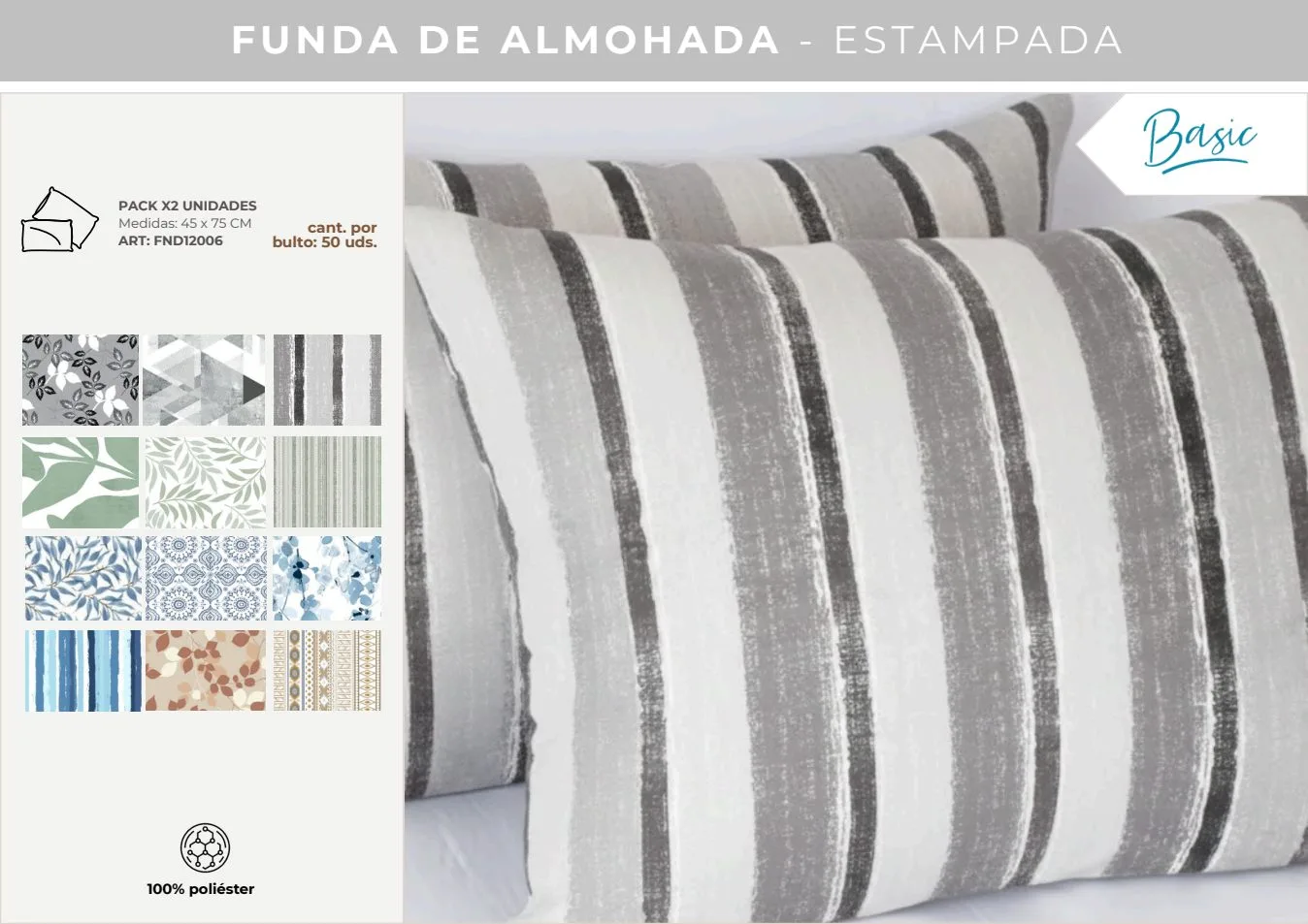 ¡OFERTA! - FUNDA ALMOHADA MIC EST PACK X2