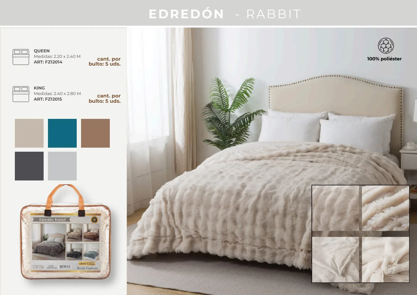 EDREDON RABBIT KING 2.40 X 2.80 M