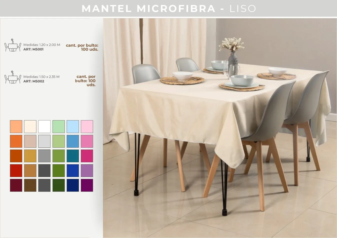 MANTEL MIC LISO 1.50X2.35M