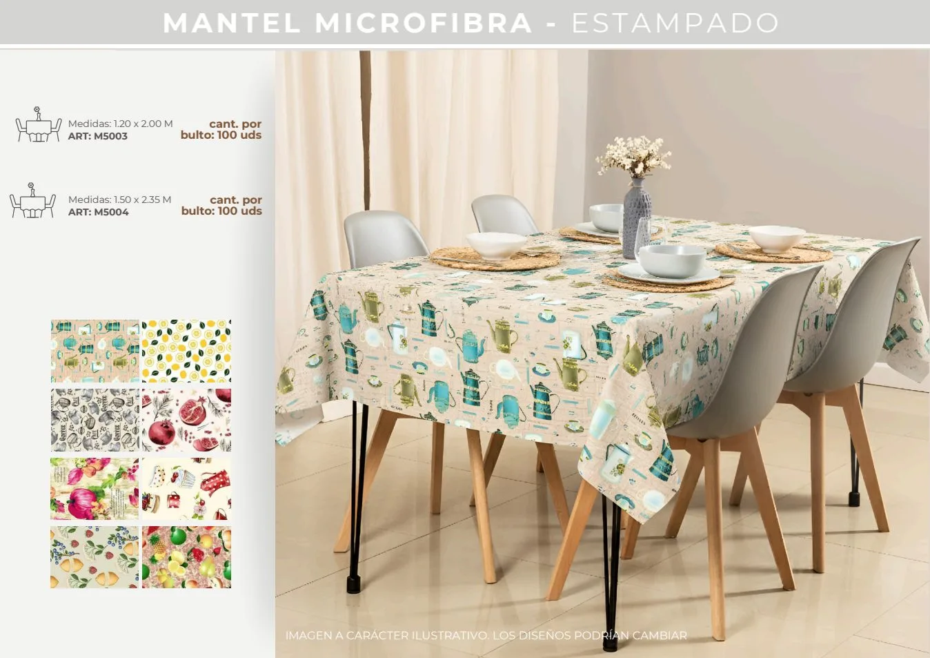 MANTEL MIC ESTAMPADO 1.50X2.35M