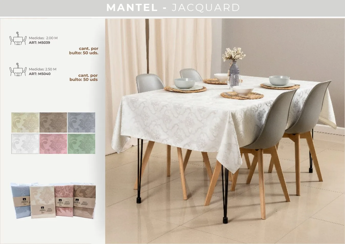 MANTEL JACQUARD LISO 2.50M