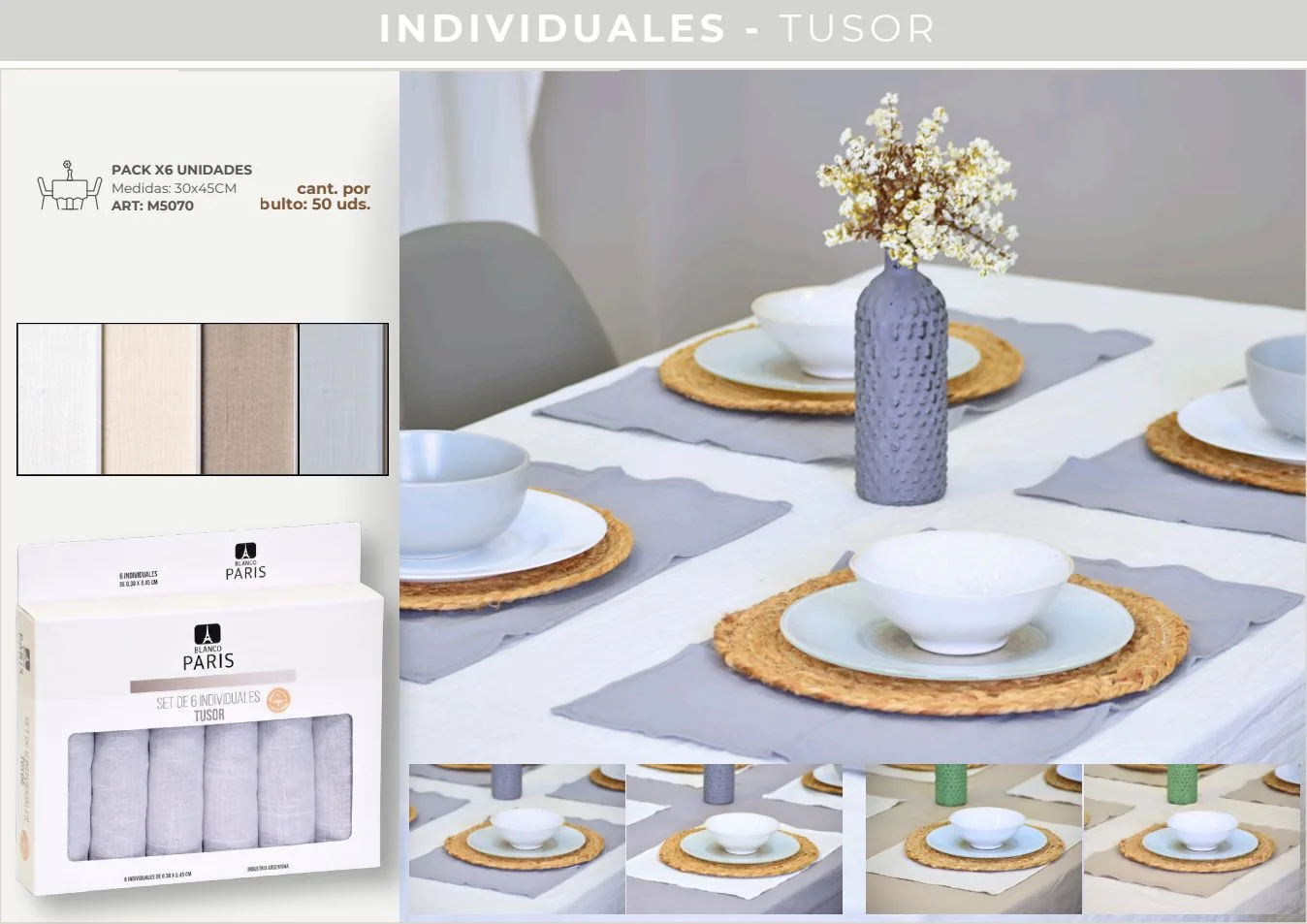 INDIVIDUAL TUSOR  SET X6 45X30
