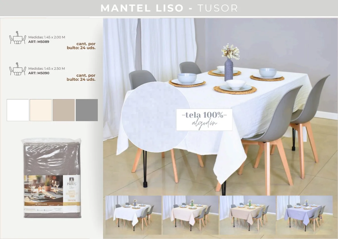 MANTEL TUSOR 1.45 X 2.50 M