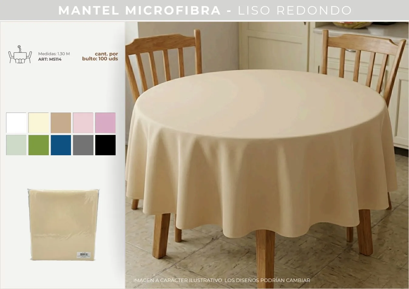 MANTEL MIC LISO REDONDO 180M
