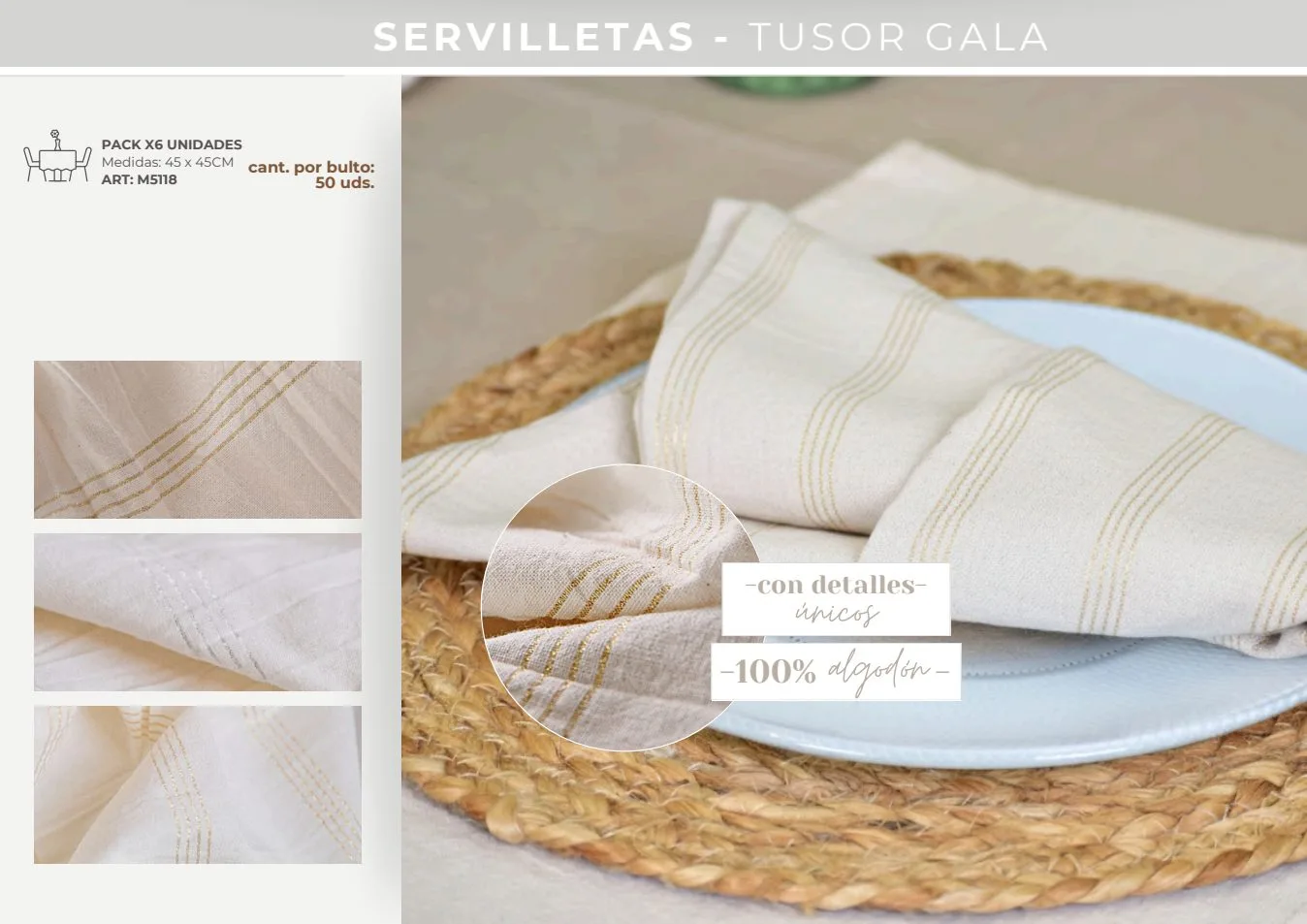 SERVILLETA GALA SET X6 45X45