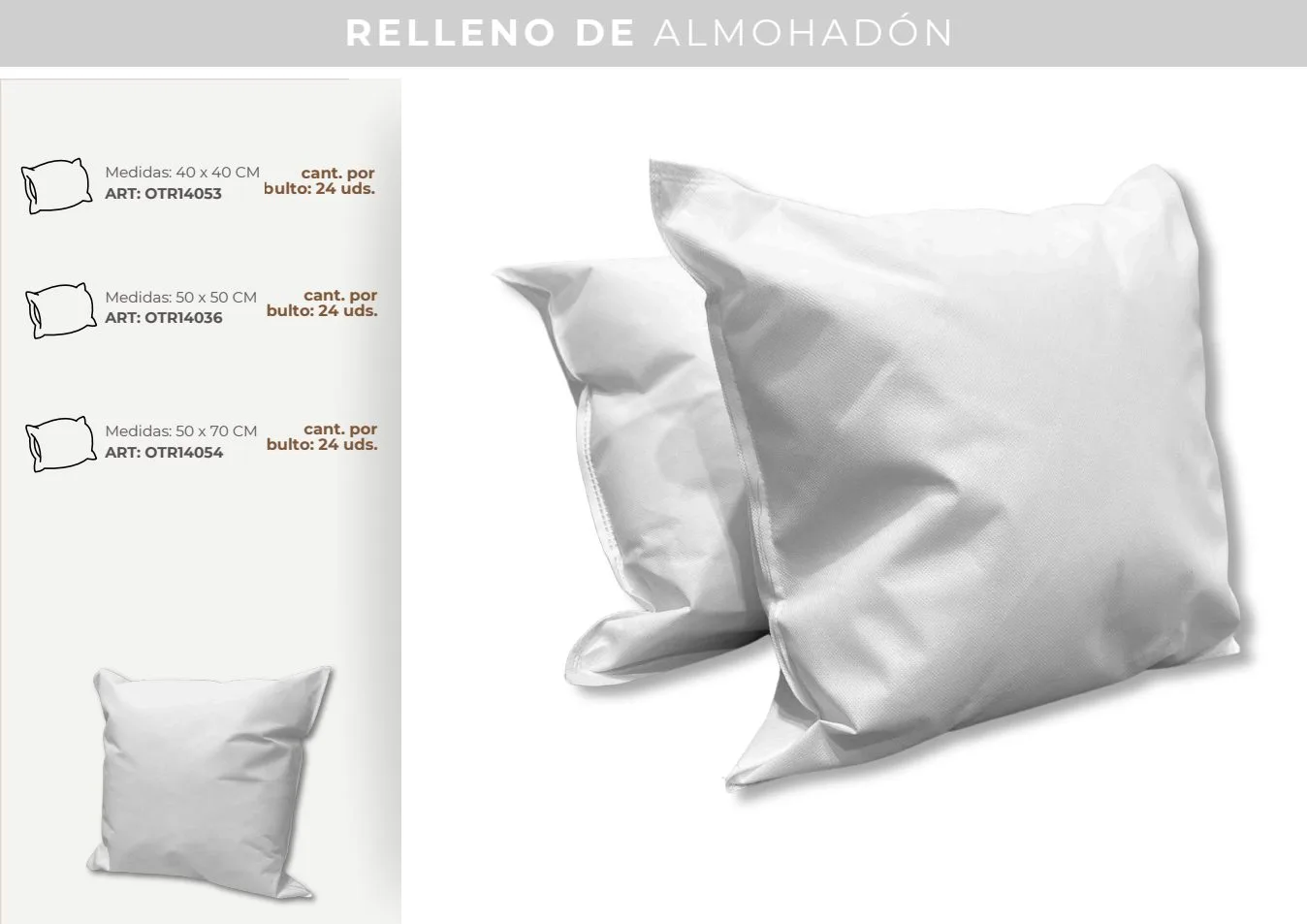 RELLENO DE ALMOHADON 50X50CM