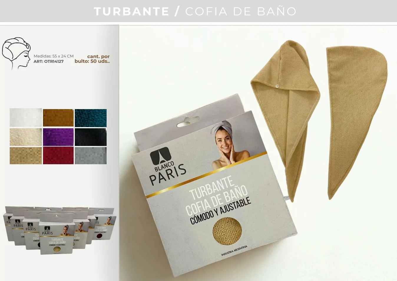 TURBANTE COFIA DE BAÑO