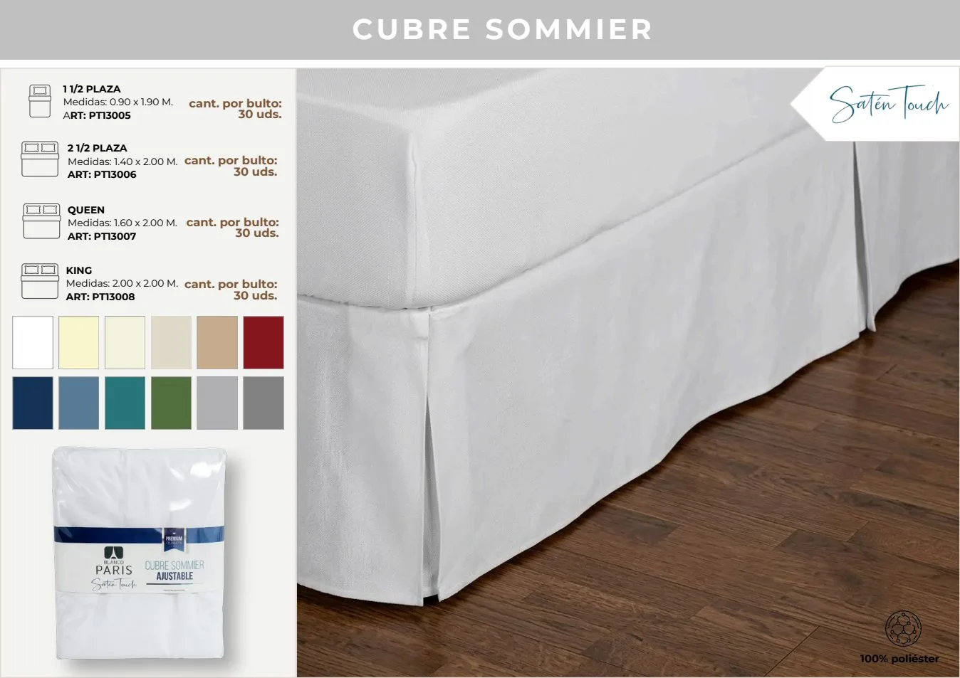 CUBRE SOMMIER SATEN TOUCH KING
