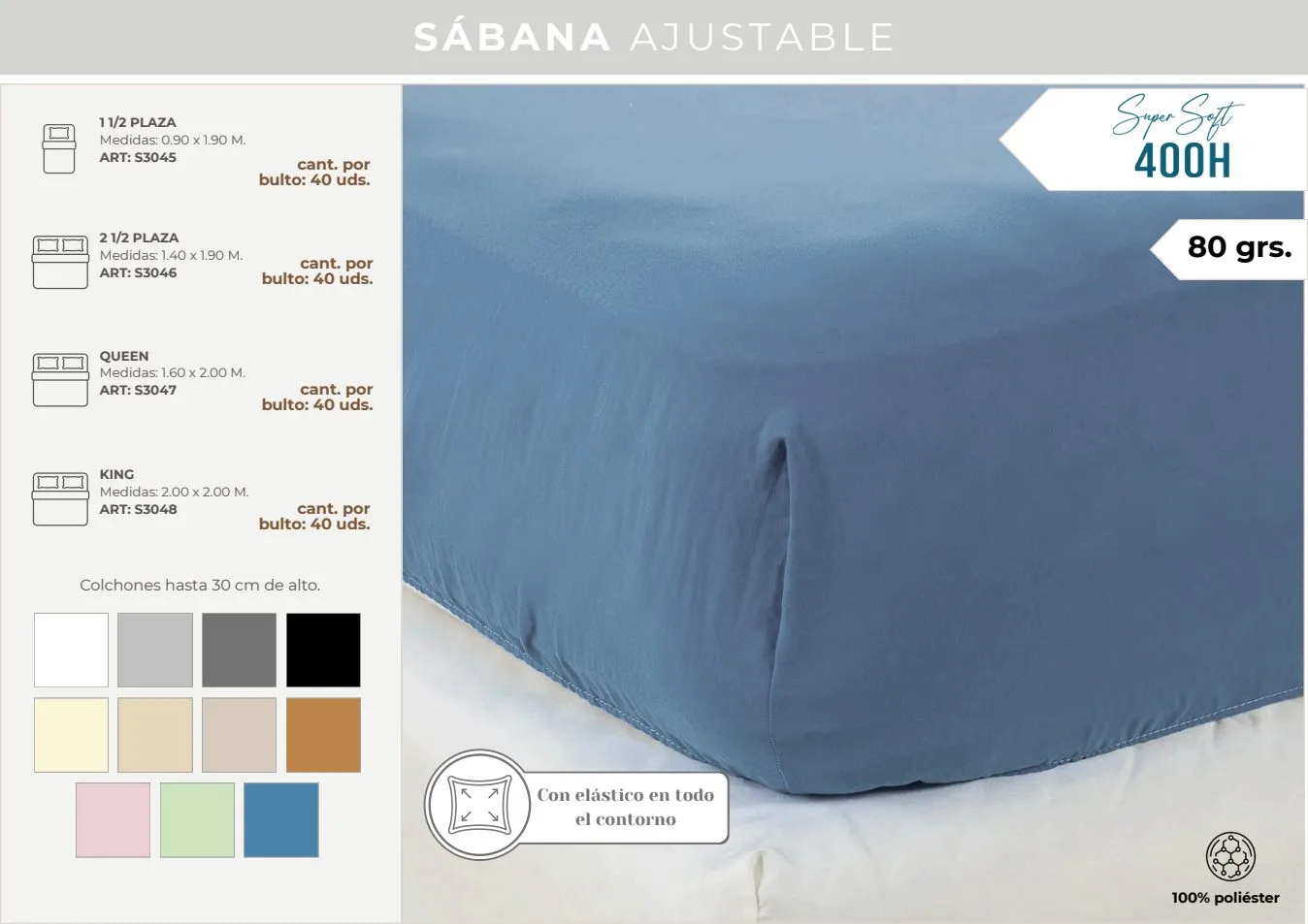 AJUSTABLE COTTON TOUCH QUEEN