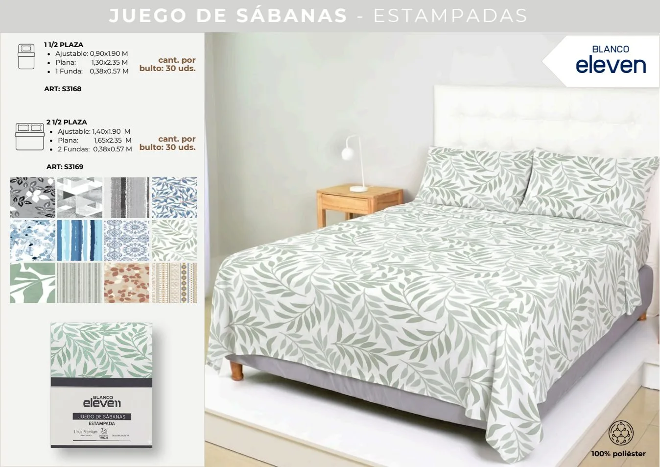 JGO SABANA BLANCO ELEVEN ESTAMPADA 2 1 /2
