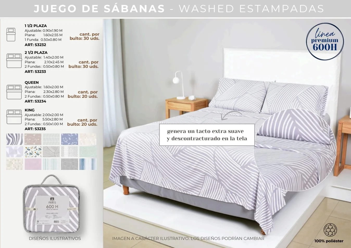 JGO SABANA WASHED 600 H EST KING